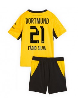 Otroški Nogometna dresi replika Borussia Dortmund Fabio Silva #21 Domači 2026-27 Kratek rokav (+ hlače)